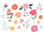 Abwaschbare Tattoos Blumenmuster - PartyDeco